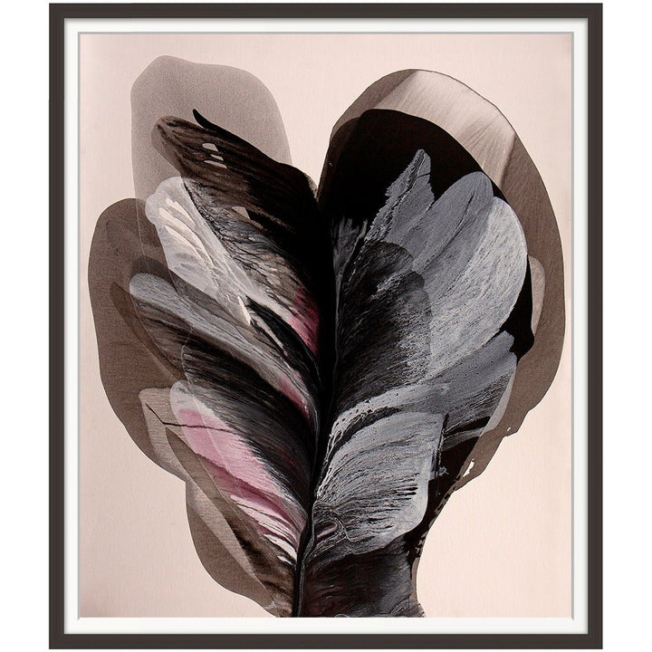 "EBONY WINGS" GLASS FRAMED ART