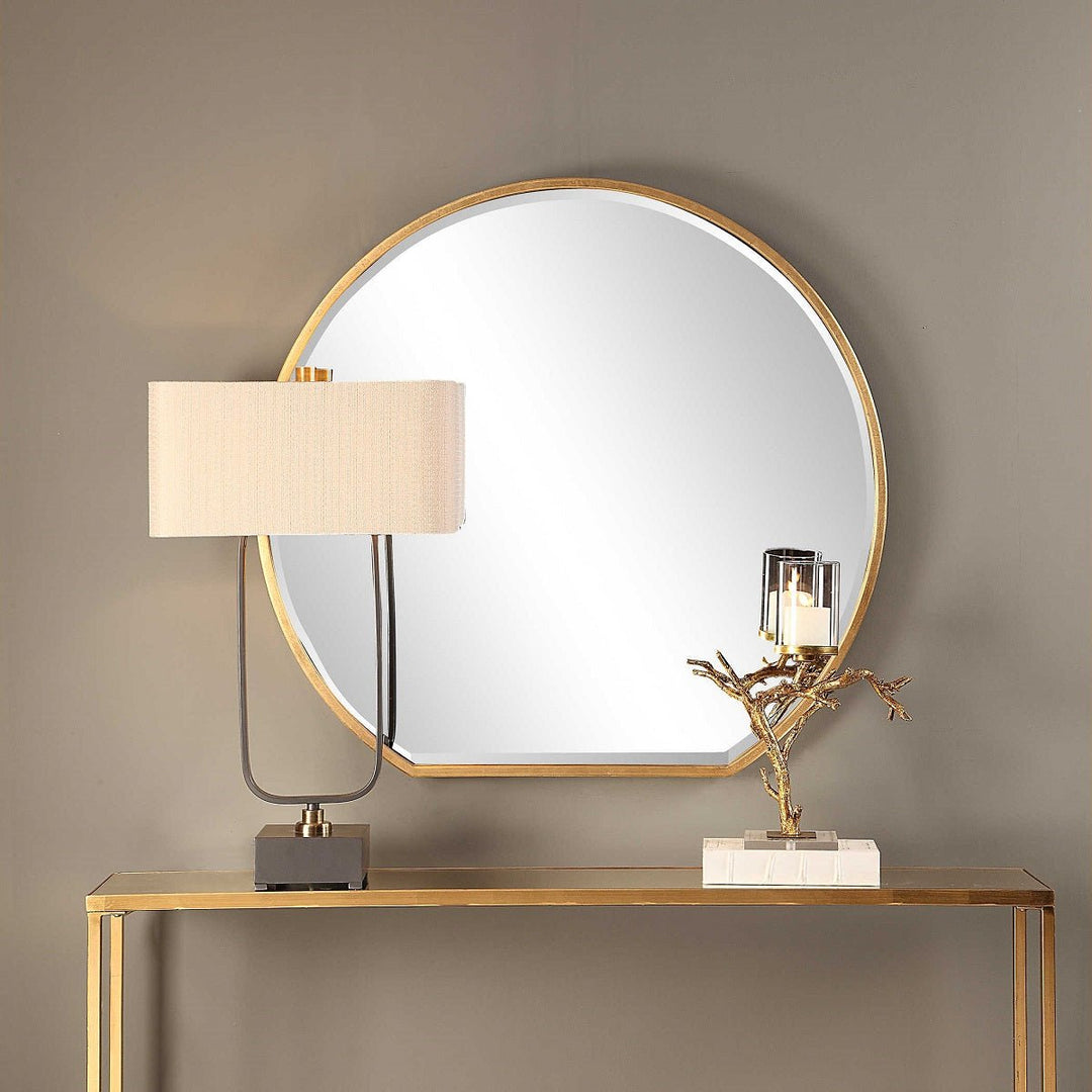 ECLIPSE METALLIC GOLD ROUND MIRROR