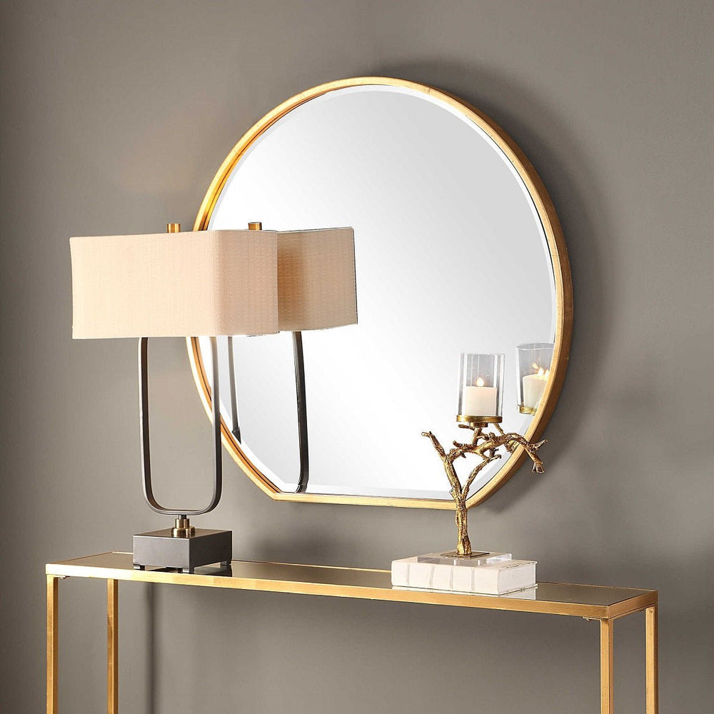 ECLIPSE METALLIC GOLD ROUND MIRROR