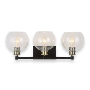 EDISON BLACK & ANTIQUE BRASS VANITY LIGHT