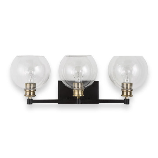 EDISON BLACK & ANTIQUE BRASS VANITY LIGHT