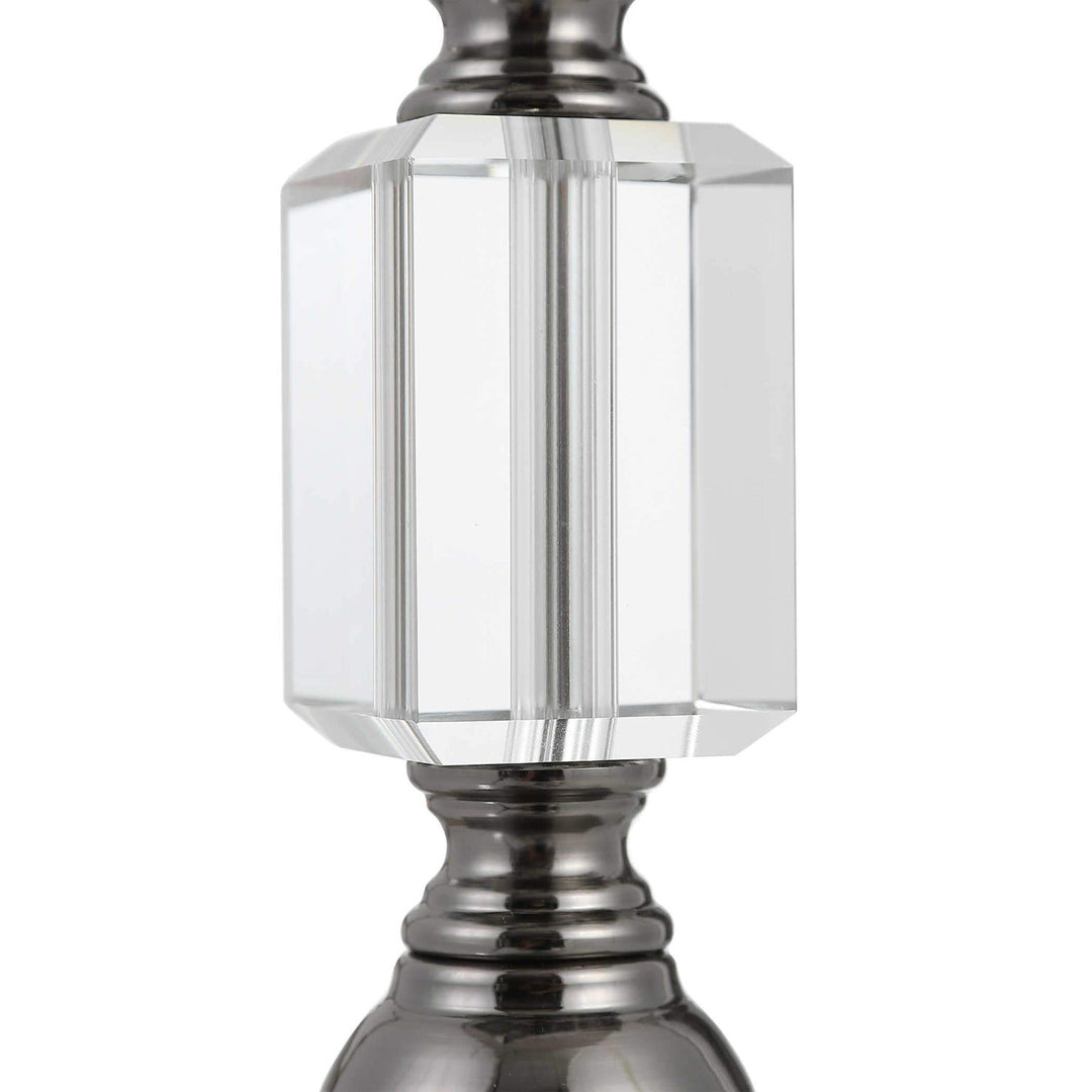 EDITH CRYSTAL + ANTIQUE NICKEL TABLE LAMP