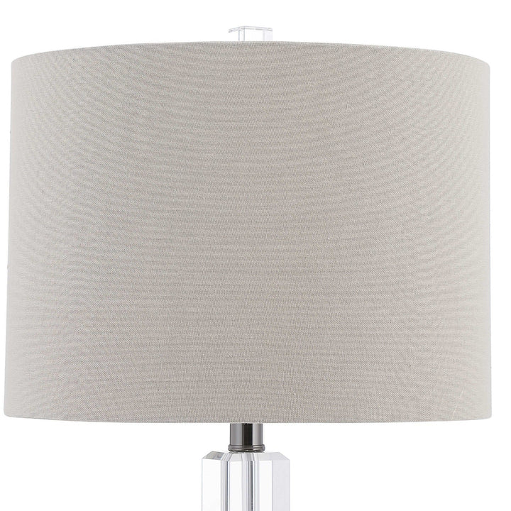 EDITH CRYSTAL + ANTIQUE NICKEL TABLE LAMP