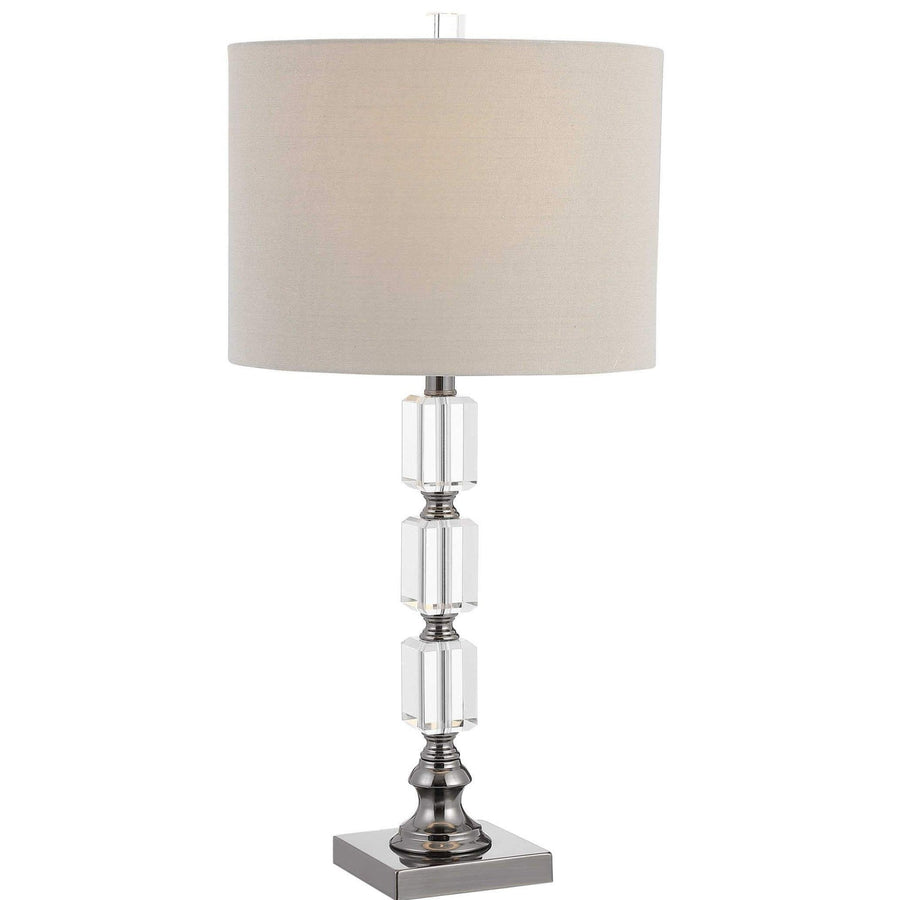 EDITH CRYSTAL + ANTIQUE NICKEL TABLE LAMP