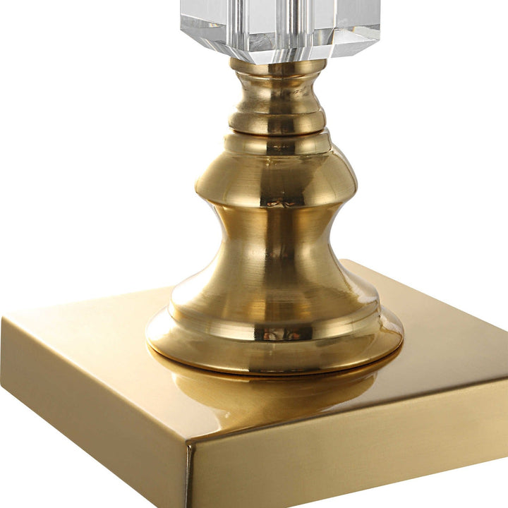 EDITH CRYSTAL + PLATED BRASS TABLE LAMP