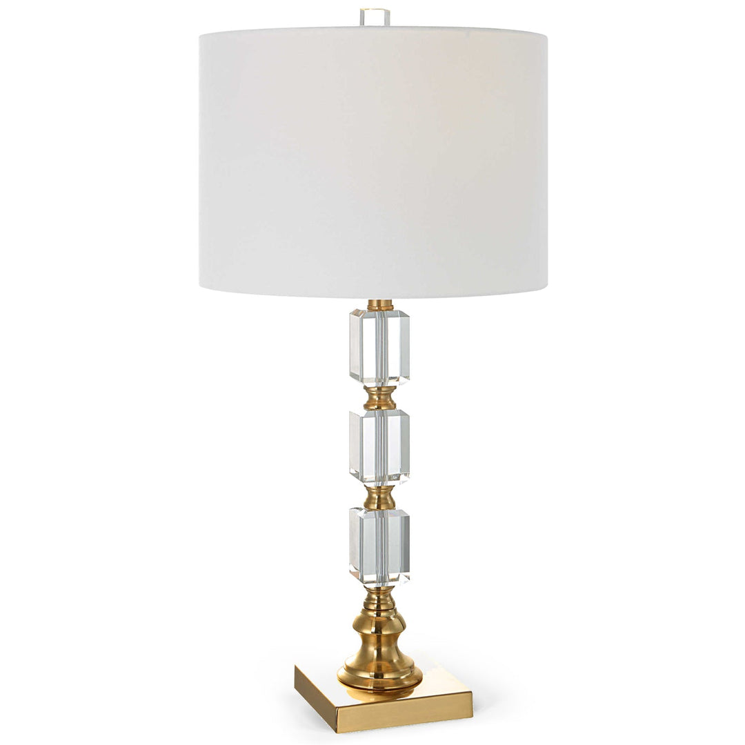 EDITH CRYSTAL + PLATED BRASS TABLE LAMP