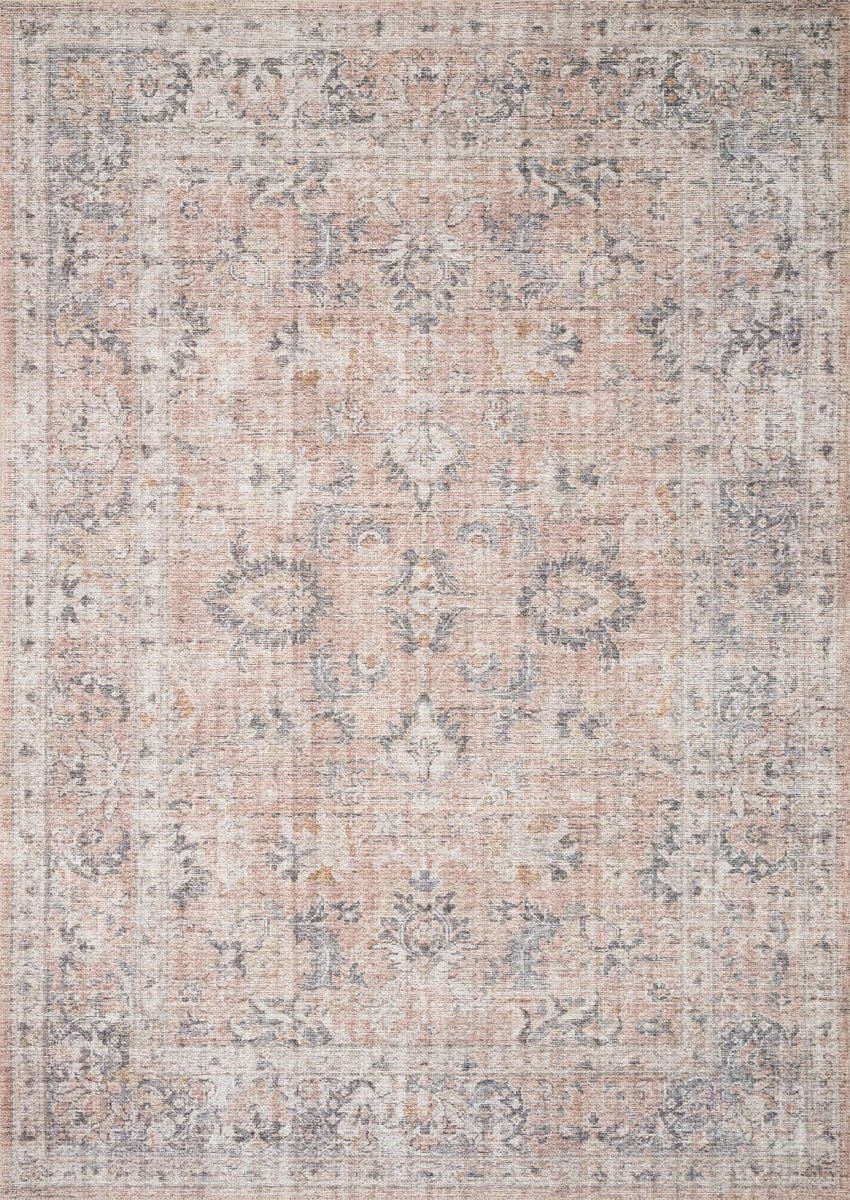 EDITH VINTAGE PRINT RUG: GRAY, APRICOT