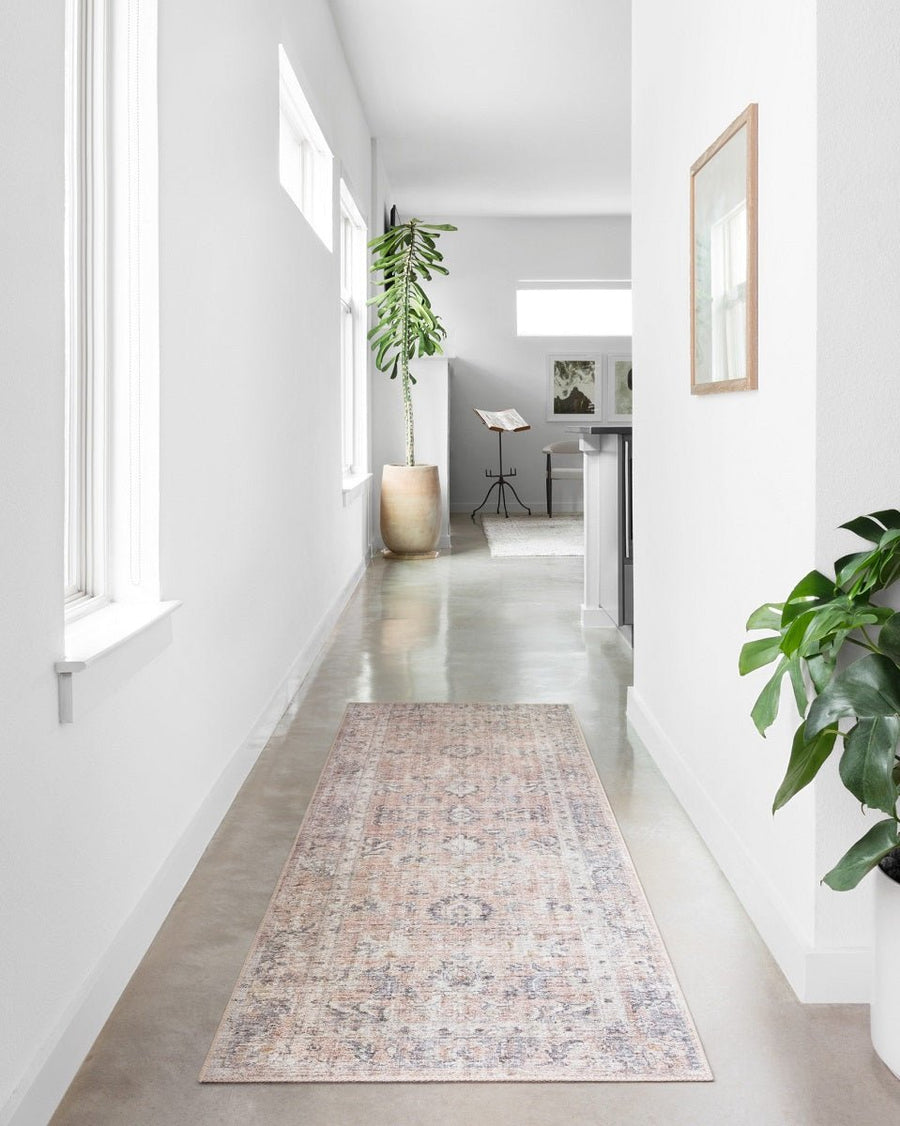 EDITH VINTAGE PRINT RUG: GRAY, APRICOT