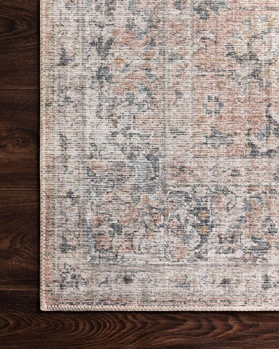 EDITH VINTAGE PRINT RUG: GRAY, APRICOT