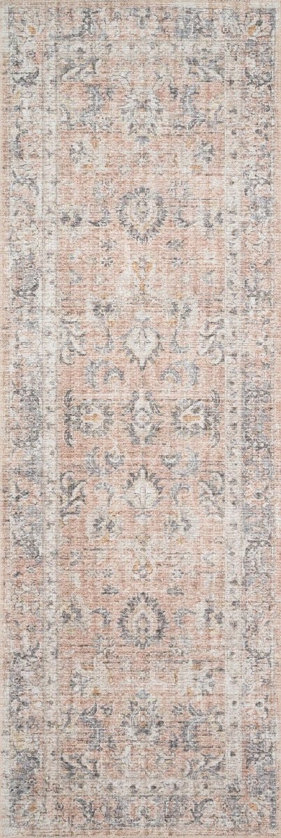EDITH VINTAGE PRINT RUG: GRAY, APRICOT