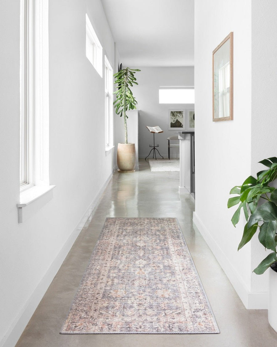 EDITH VINTAGE PRINT RUG: GRAY, APRICOT