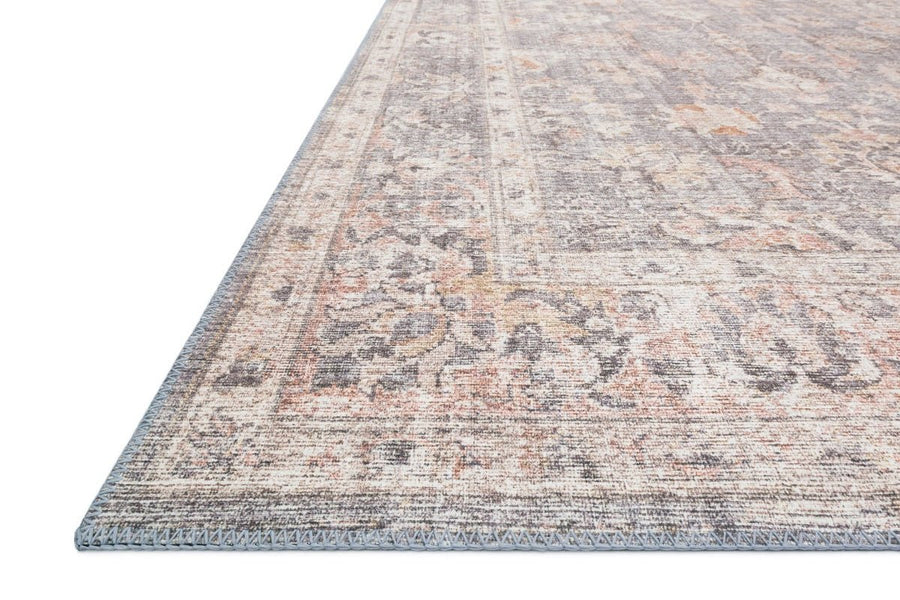 EDITH VINTAGE PRINT RUG: GRAY, APRICOT