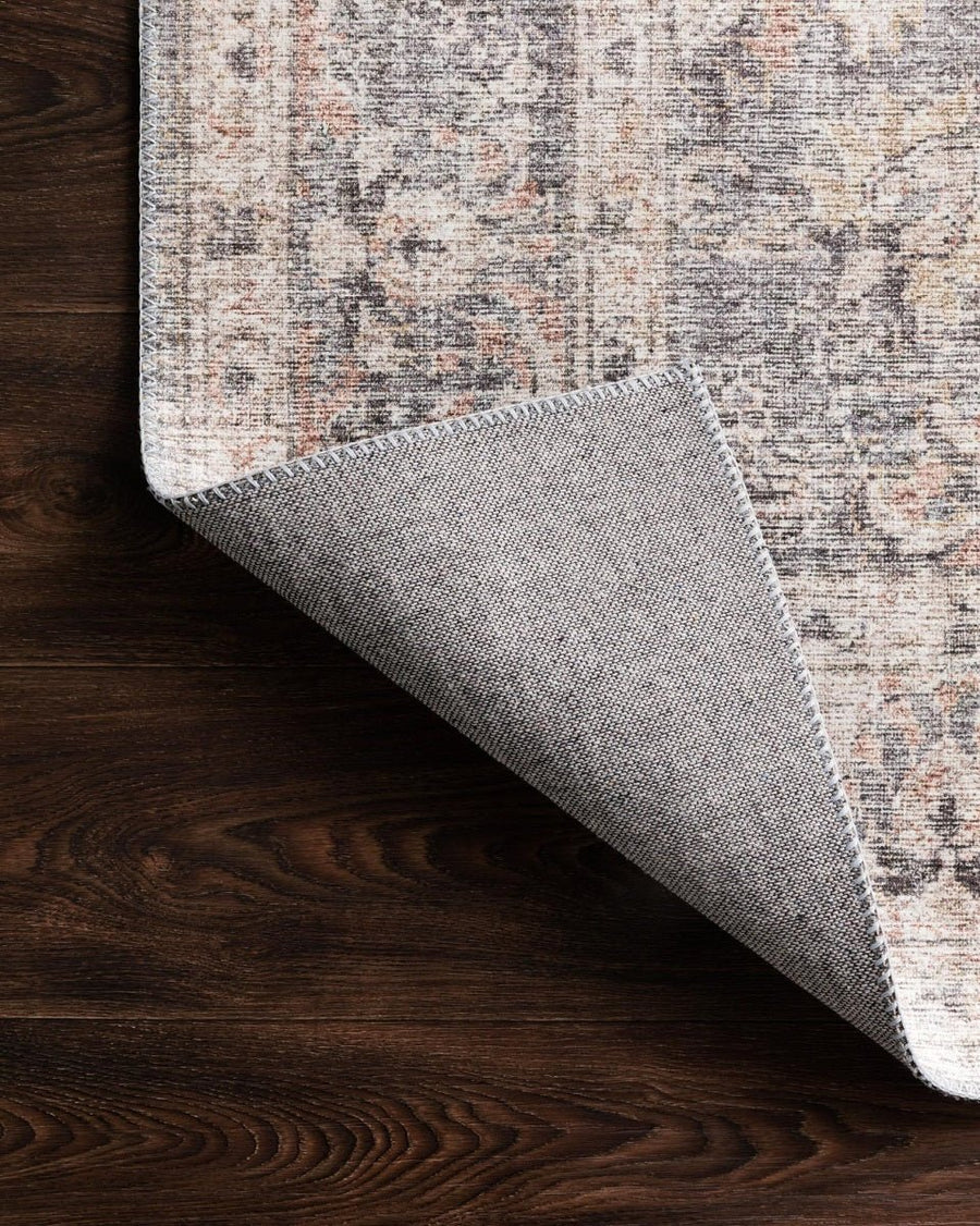 EDITH VINTAGE PRINT RUG: GRAY, APRICOT