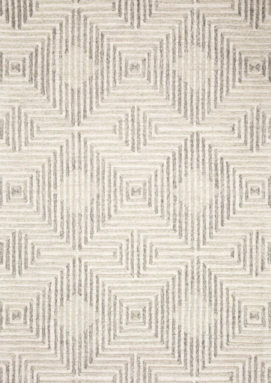 EHREN 02 TEXTURED WOOL RUG: IVORY, SILVER