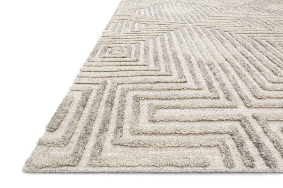 EHREN 02 TEXTURED WOOL RUG: IVORY, SILVER