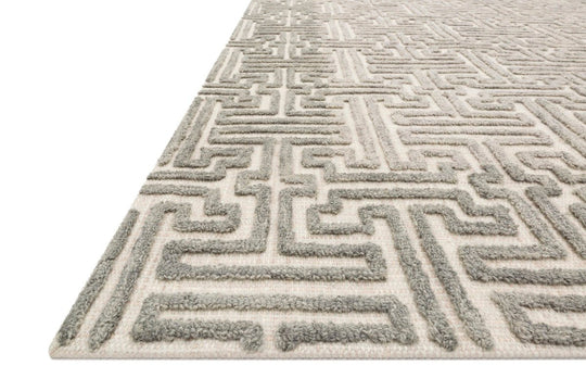 EHREN 03 TEXTURED WOOL RUG: IVORY, STONE