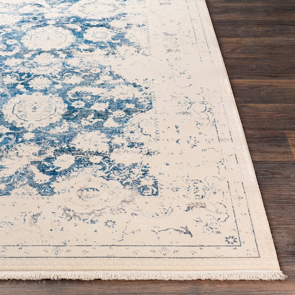 EILENA RUG: CREAM, INDIGO