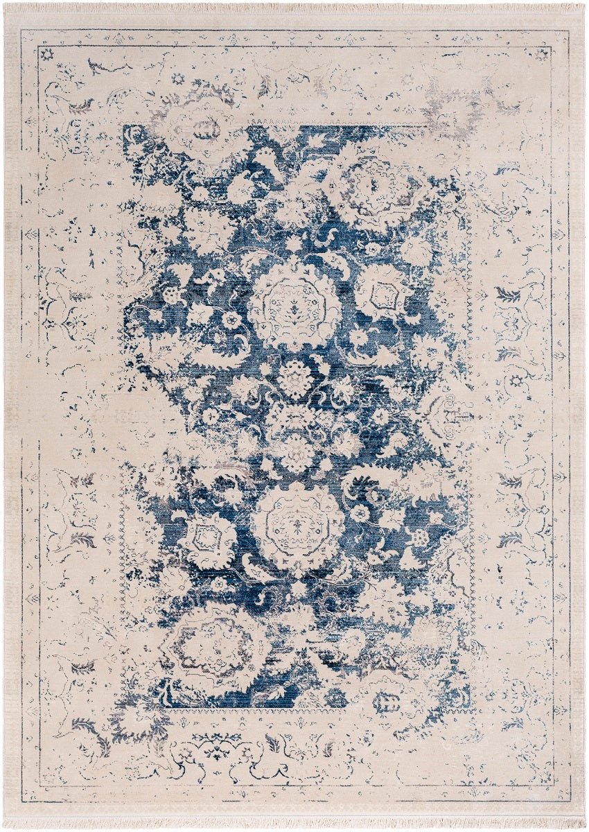 EILENA RUG: CREAM, INDIGO