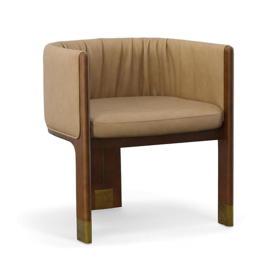 ELATI TAN VEGAN LEATHER DINING CHAIR