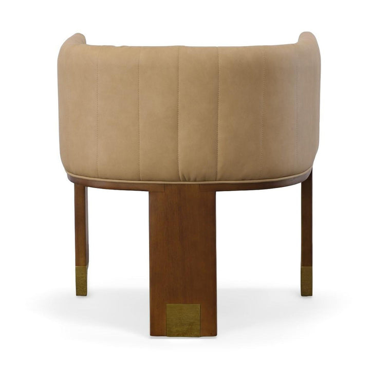 ELATI TAN VEGAN LEATHER DINING CHAIR