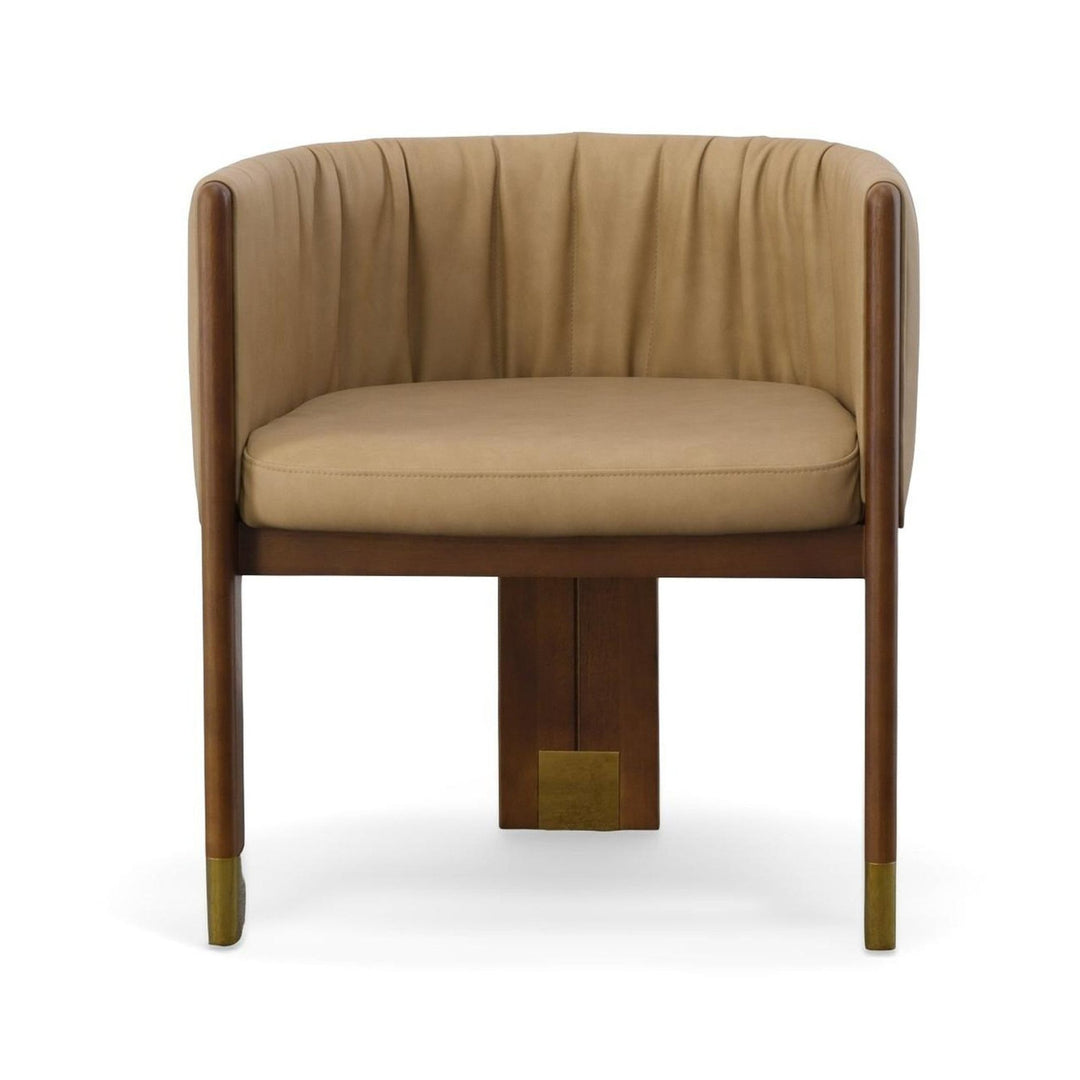 ELATI TAN VEGAN LEATHER DINING CHAIR