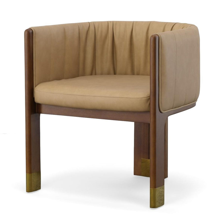 ELATI TAN VEGAN LEATHER DINING CHAIR