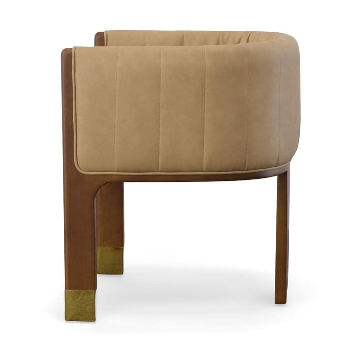 ELATI TAN VEGAN LEATHER DINING CHAIR