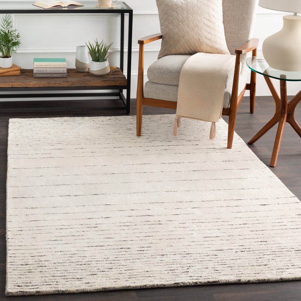 ELIAS WOOL + VISCOSE RUG: CREAM