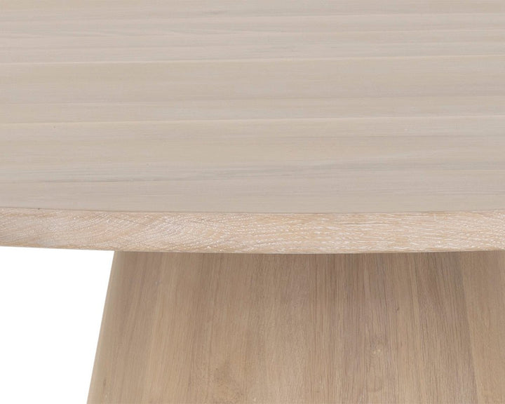 ELINA 54"ROUND DINING TABLE - LIGHT OAK - SIDE VIEW