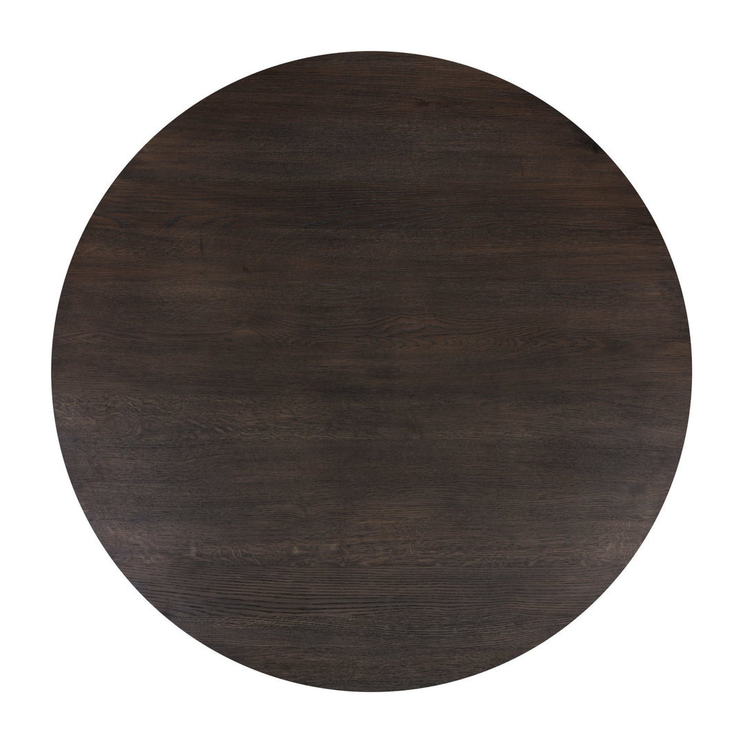 ELINA 54"ROUND DINING TABLE - DARK BROWN - UPPER VIEW