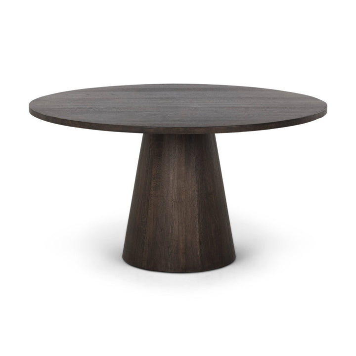 ELINA 54"ROUND DINING TABLE - DARK BROWN - FRONT VIEW