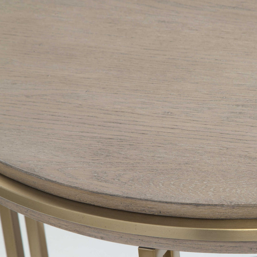 ELISE LIGHT OAK & BRUSHED BRASS END TABLE