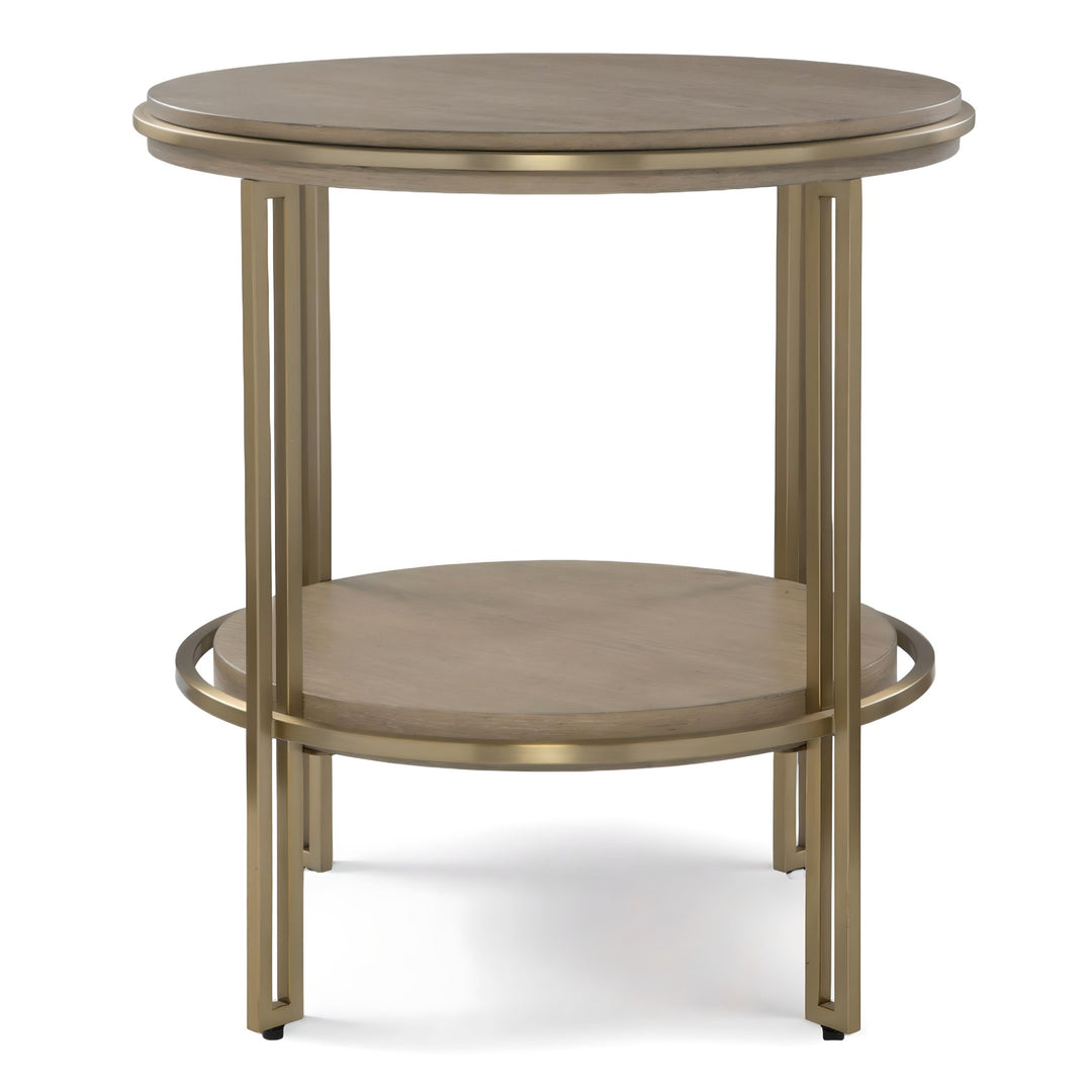 ELISE LIGHT OAK & BRUSHED BRASS END TABLE