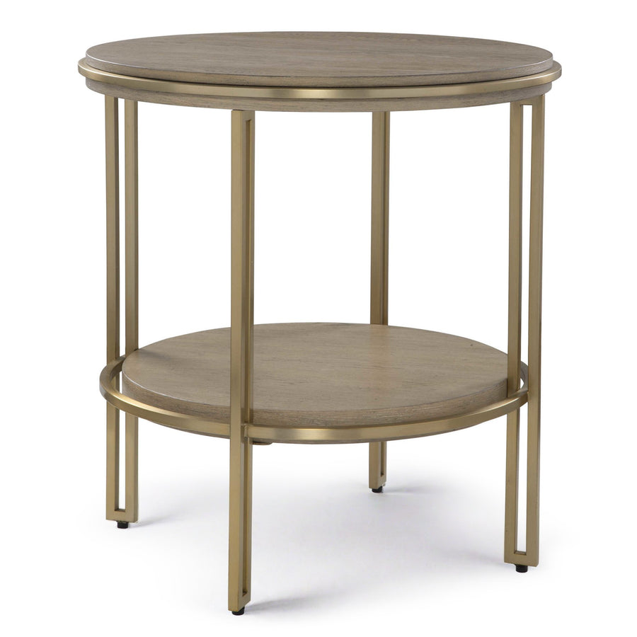 ELISE LIGHT OAK & BRUSHED BRASS END TABLEAccent & End TablesAccent FurnitureUT25747