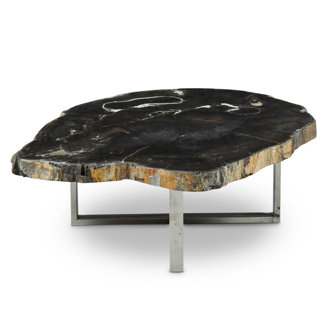 ELIZA PETRIFIED WOOD COFFEE TABLE: DARK