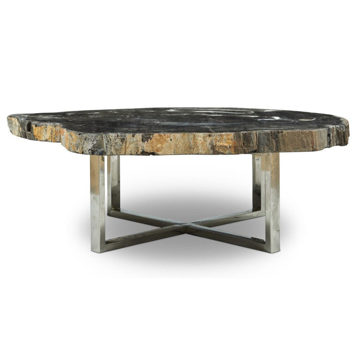 ELIZA PETRIFIED WOOD COFFEE TABLE: DARK