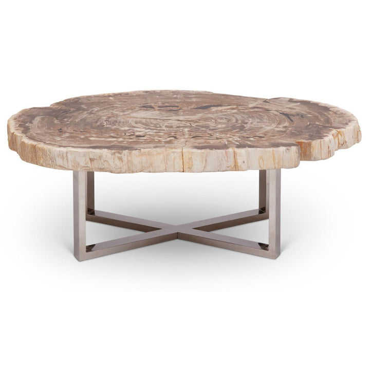 ELIZA PETRIFIED WOOD COFFEE TABLE: LIGHT