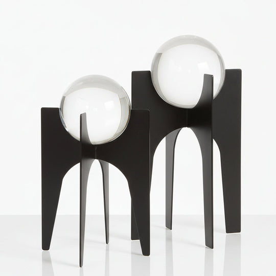 Decorative object with glass spheres