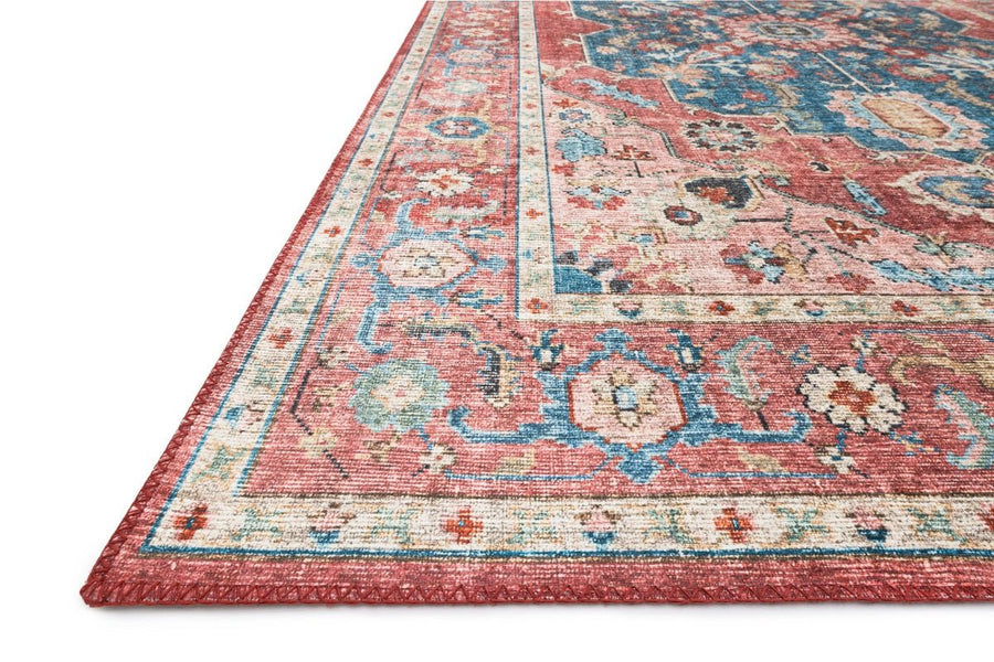 ELLIE VINTAGE PRINT RUG: BRICK, OCEAN