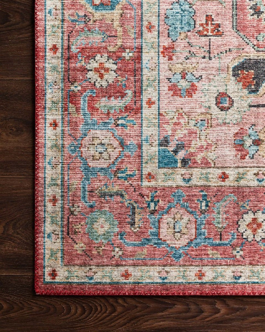 ELLIE VINTAGE PRINT RUG: BRICK, OCEAN