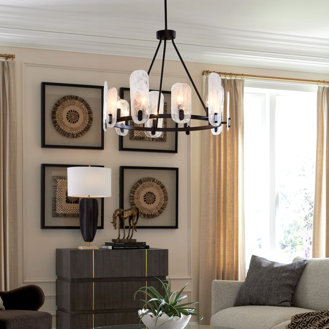 ELLIPSE 10 LIGHT DARK BRONZE CHANDELIER