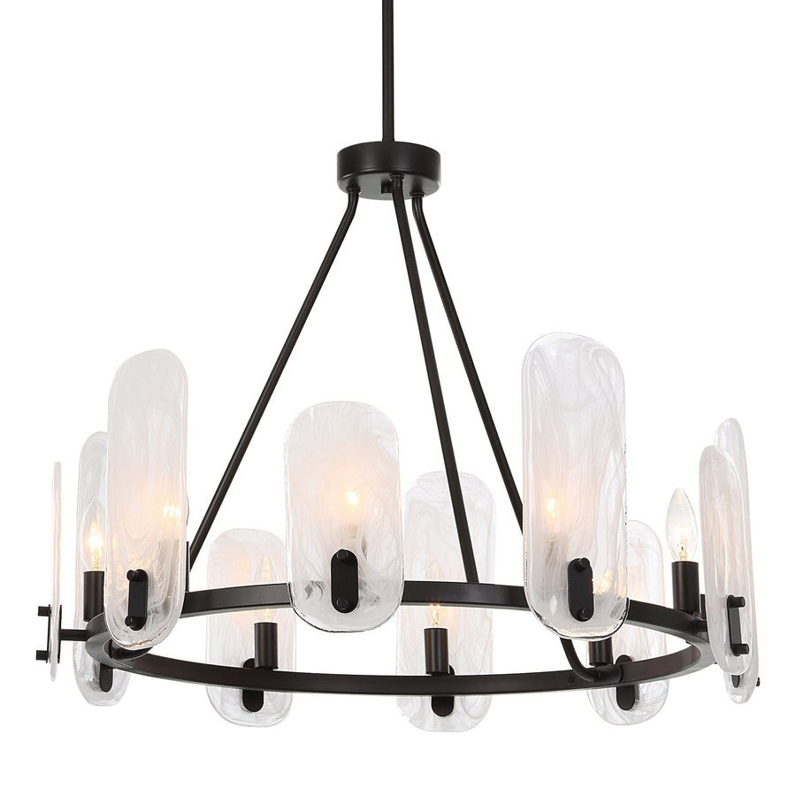 ELLIPSE 10 LIGHT DARK BRONZE CHANDELIER