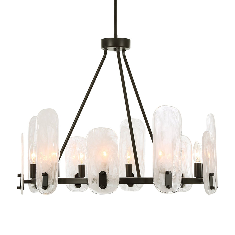 ELLIPSE 10 LIGHT DARK BRONZE CHANDELIER