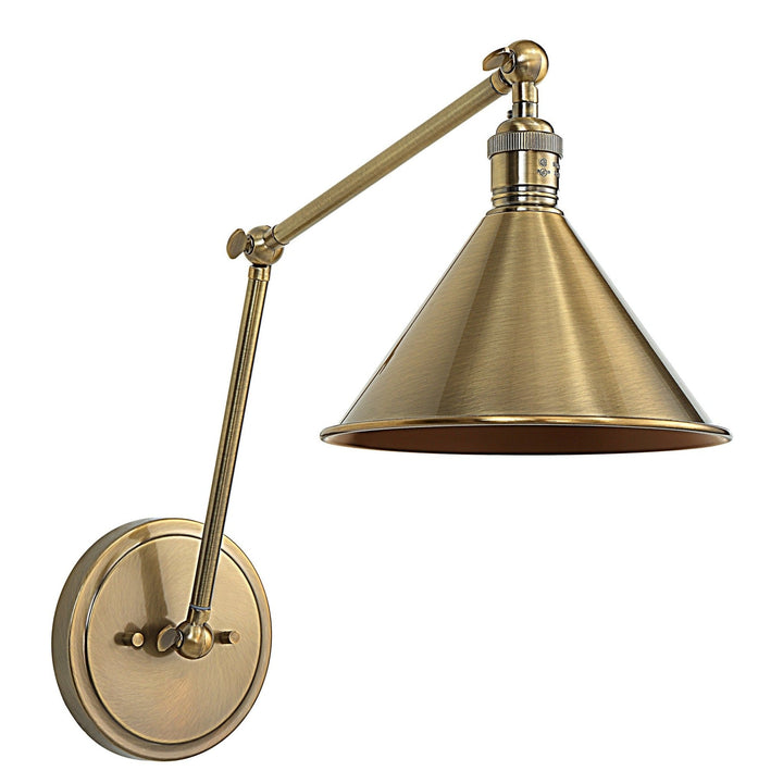 ELLIS ADJUSTABLE ARM WALL SCONCE: ANTIQUE BRASS