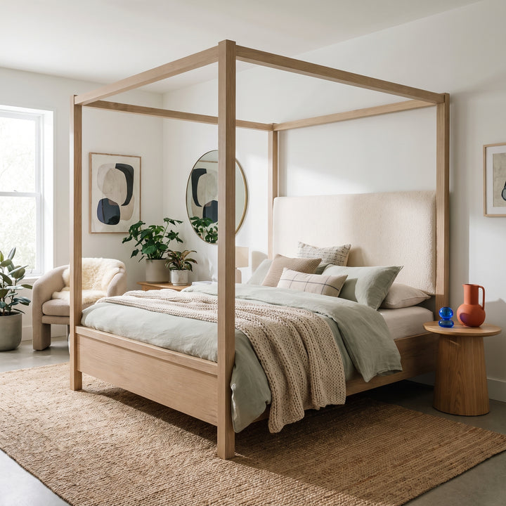 ELLIS CANOPY BED: LIGHT WARM WASH