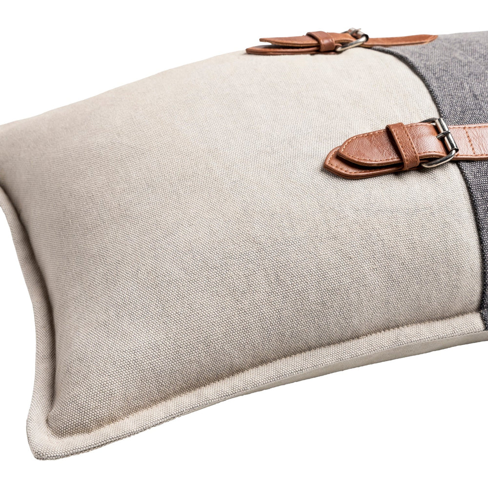 ELLIS LEATHER BUCKLE LUMBAR PILLOW