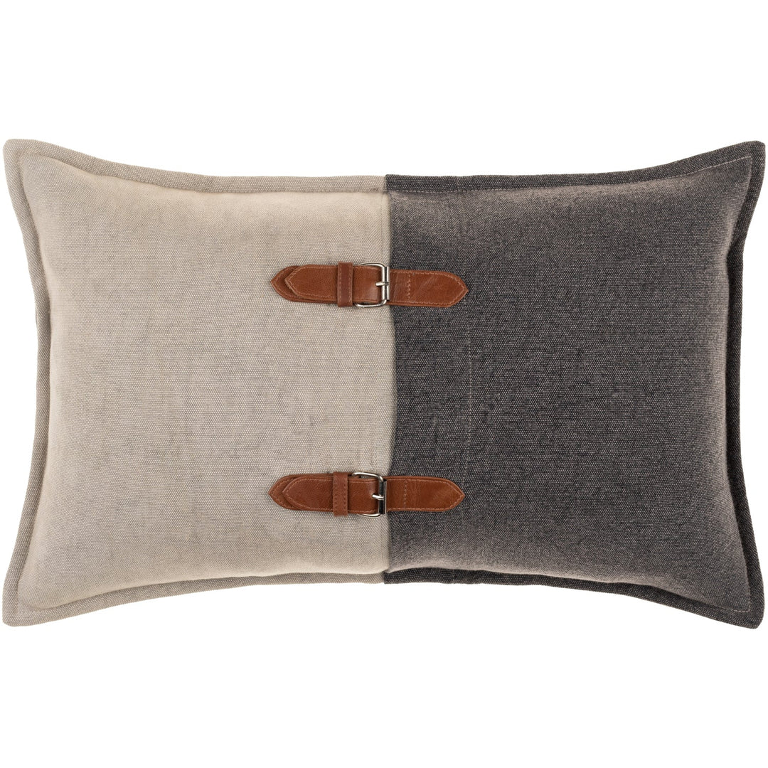 ELLIS LEATHER BUCKLE LUMBAR PILLOW