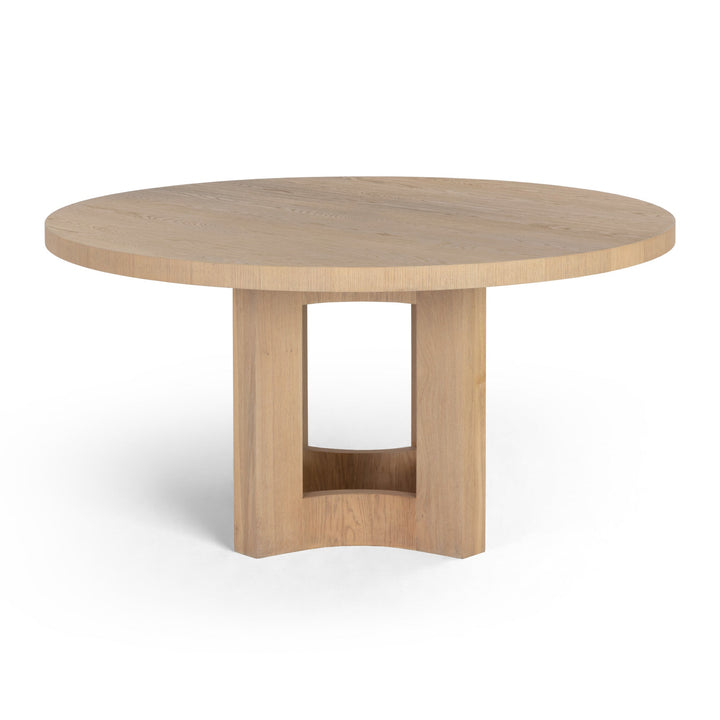 ELMA 60"RD NATURAL OAK DINING TABLE - FRONT VIEW