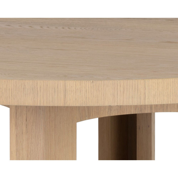 ELMA 60"RD NATURAL OAK DINING TABLE - UPPER VIEW