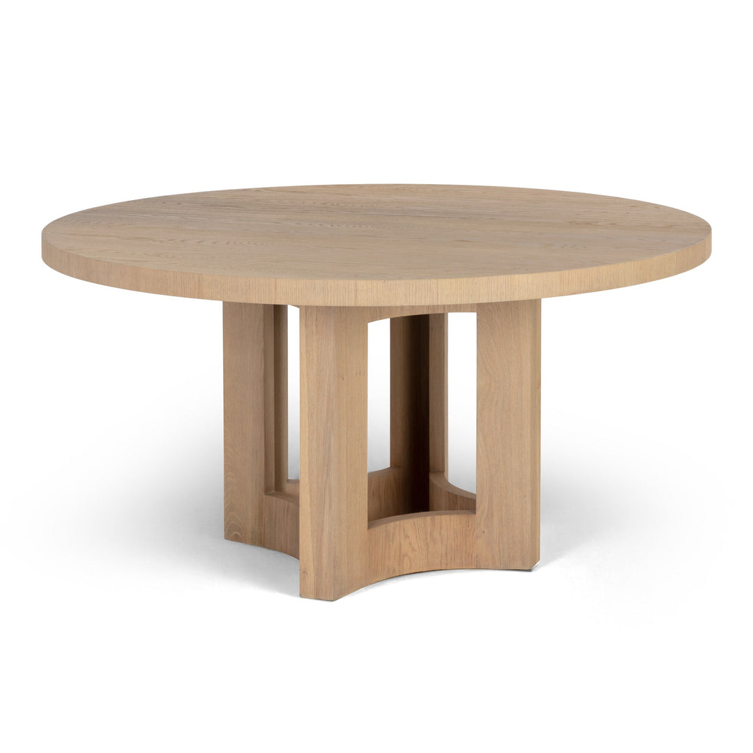 ELMA 60"RD NATURAL OAK DINING TABLE - FRONT VIEW